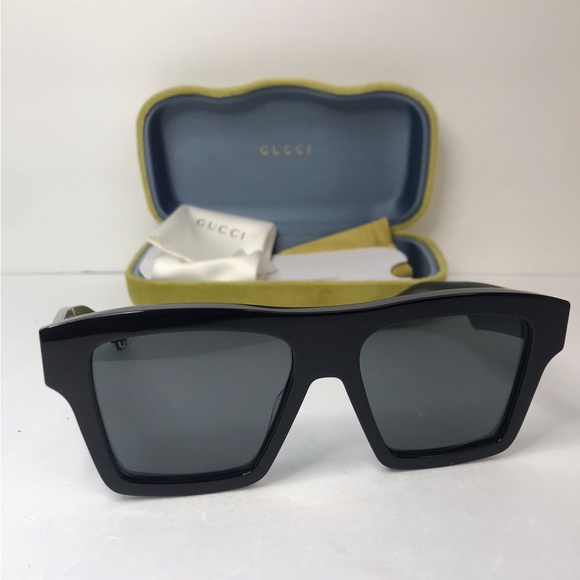 New - 💯Authentic Gucci Solid Grey Rectangular Unisex Sunglasses GG0962S 0… - Picture 7 of 14